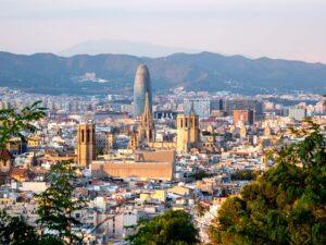 view on barcelona from top