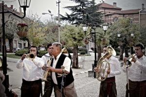 A brass band orchestra in the streets of Vranje, Serbia